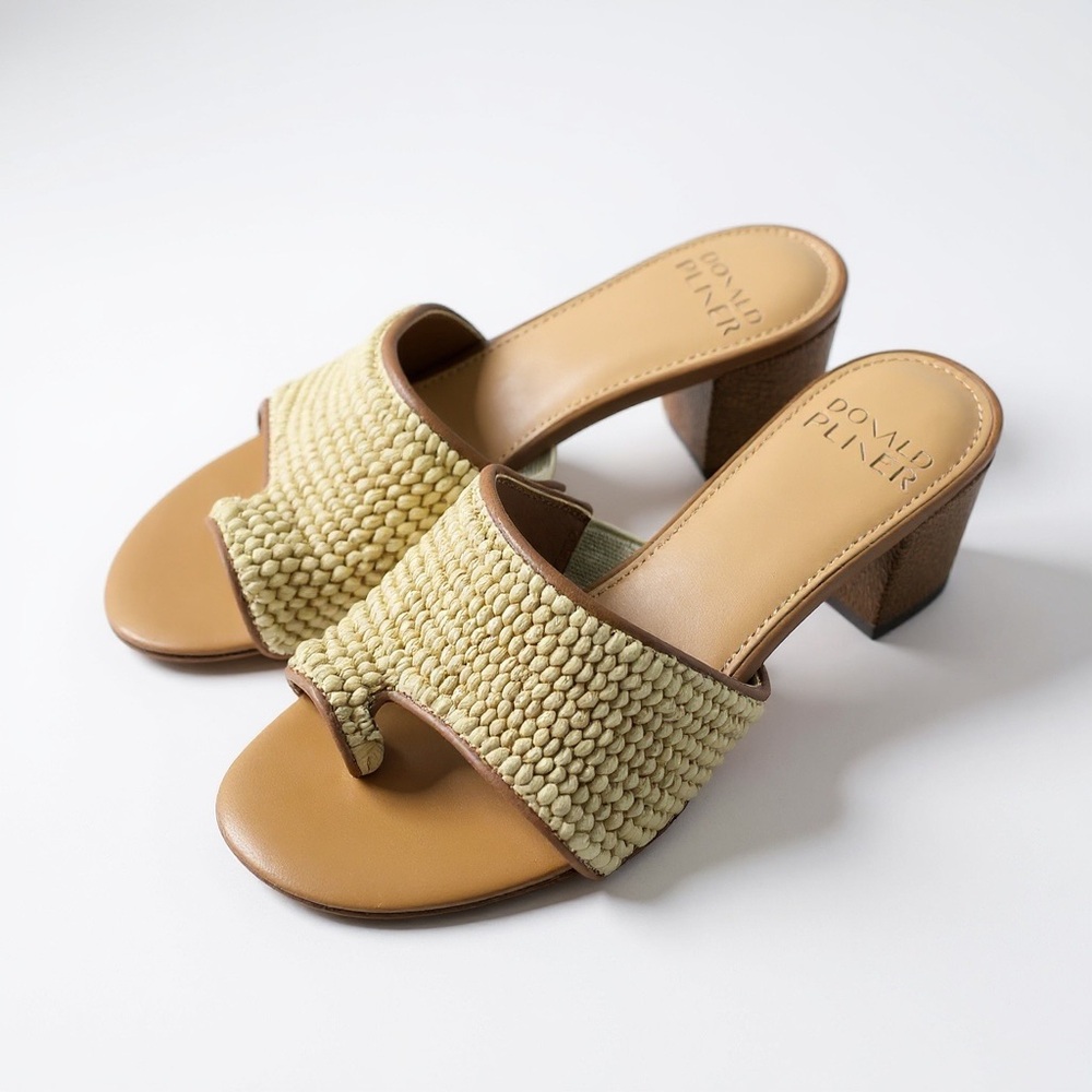 Donald Pliner Beige  Brown Heeled Sandals